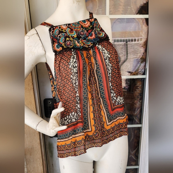 Bhanuni by Jyoti Anthropologie Fiona Embroidered‎ Boho Tank - Picture 1 of 7